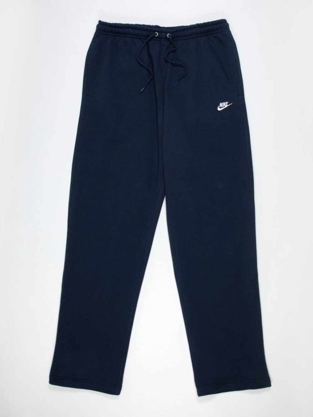 Nike Club Men's Open-Hem Fleece Pants Sweatpants Midweight Navy Blue